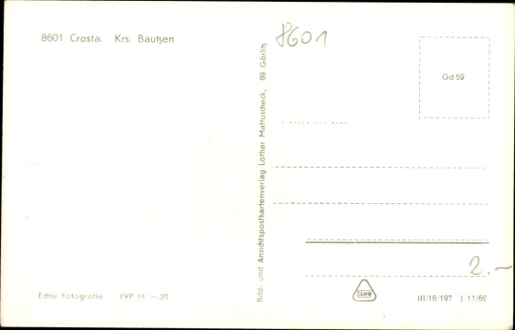 Postcard Crosta Großdubrau in Saxony, consumer restaurant Blaue Adria, tent