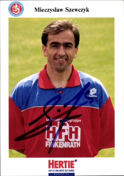 Autograph card footballer Mieczyslaw Szewczyk, Wuppertaler SV, autograph