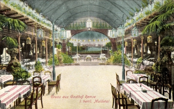 Postcard Remse in Saxony, inn, interior view