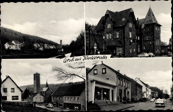 Postcard Jünkerath in the Eifel, partial view, street section, shops