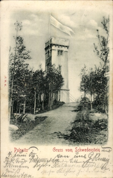 Postcard Pulsnitz Saxony, Schwedenstein