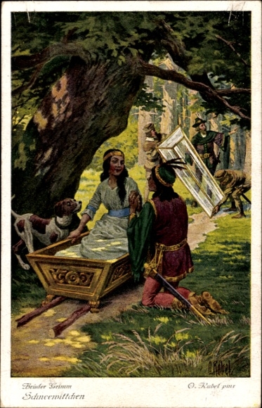 Künstler Ak Kubel, Otto, Märchen, Schneewittchen, Gebrüder Grimm, Sarg