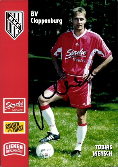 Autograph card footballer Tobias Jensch, BV Cloppenburg, autograph