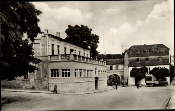Ak Alsleben an der Saale, Hotel zum Neuen Sonne met Saaletor