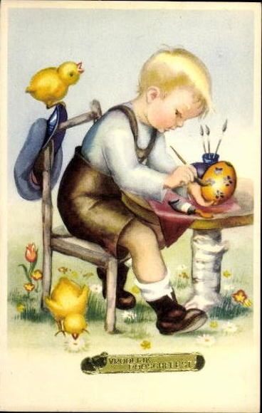 Set of 50 AK Easter chicks, lambs, religion etc.