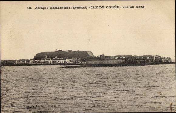 Ak Ile de Goree Senegal, uitzicht vanuit het noorden