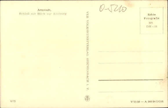 Postcard Arnstadt in Thuringia, castle with a view of the Alteburg