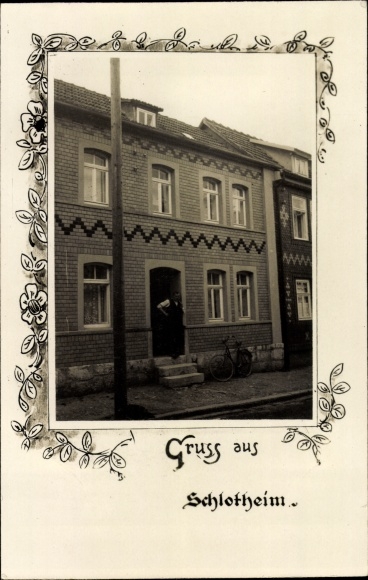 Passepartout photo PC Schlotheim in Thuringia, residential building, residents