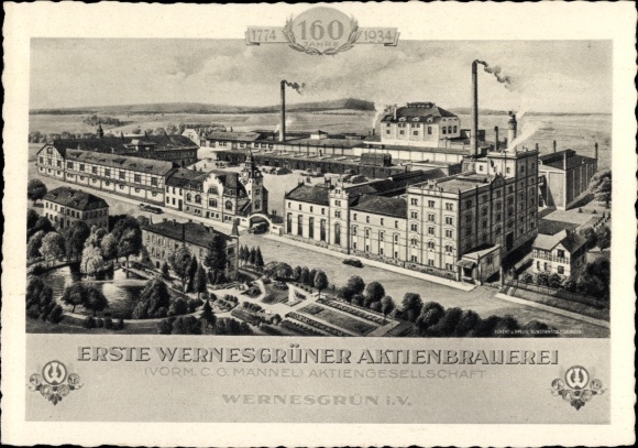 Artist PC Wernesgrün Steinberg Saxony, Wernesgrüner Pilsner, stock brewery