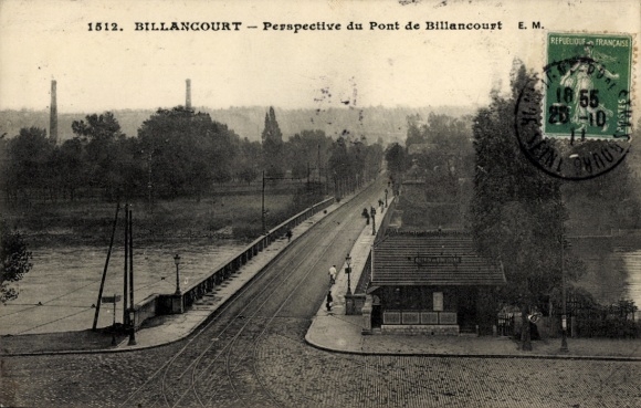 Postcard Billancourt Hauts de Seine, Perspective du Pont de Billancourt