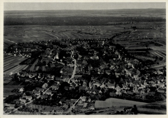Postcard Altenheim Neuried in Baden, aerial photograph