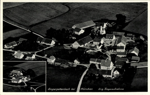 Ak Amperpettenbach Haimhausen in Oberbayern, Fliegeraufnahme