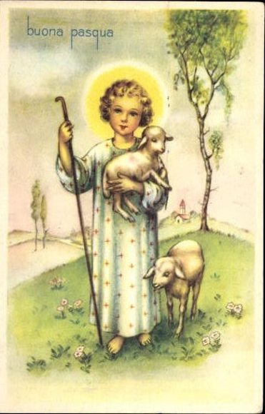 Set of 50 AK Easter chicks, lambs, religion etc.