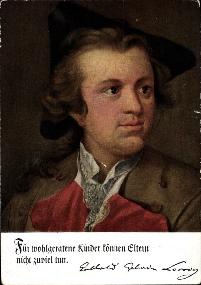 Artist PC Gotthold Ephraim Lessing, portrait, advertisement, Allianz Lebensversicherung AG