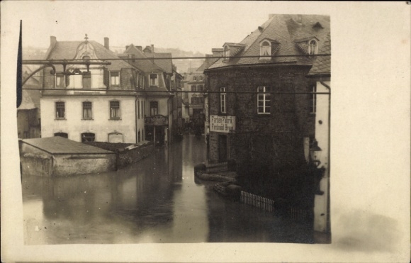 KP fotograficzna Vallendar nad Renem, Rheinstraße, powódź 24 grudnia 1919 - 4 stycznia 1920