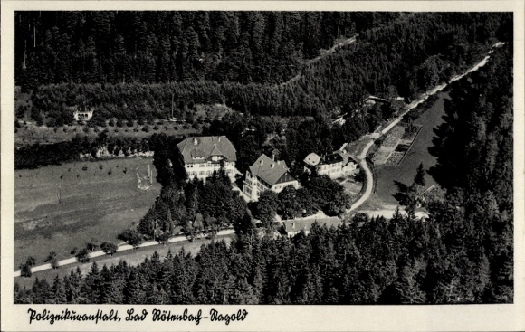 Ak Rötenbach Nagold im Schwarzwald, Fliegeraufnahme Polizeierholungsheim