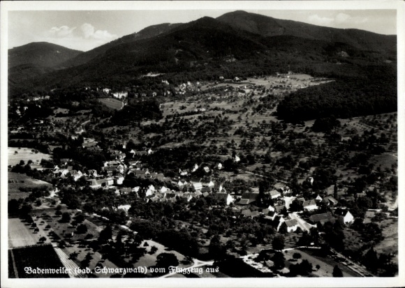 Postcard Badenweiler in the Black Forest, aerial photograph