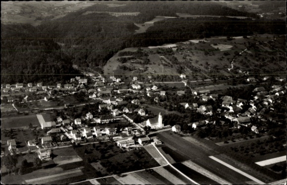 Postcard Dogern am Rhein, aerial photograph