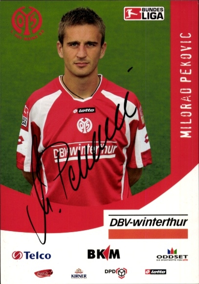 Autograph card footballer Milorad Pekovic, 1. FSV Mainz 05