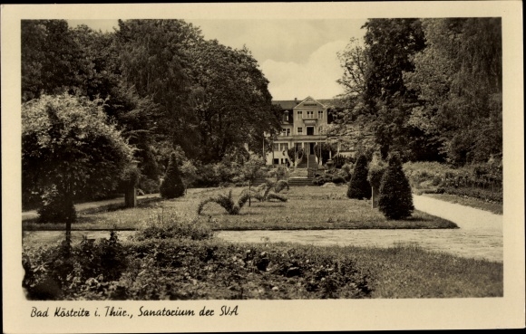 Ak Bad Köstritz in Thüringen, sanatorium van de SVA, park