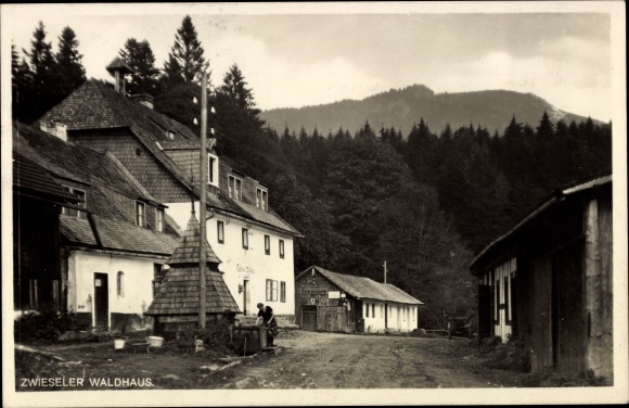 Postcard Zwieslerwaldhaus Lindberg in the Bavarian Forest, Gasthof Zwiesler Waldhaus am Falkenstein