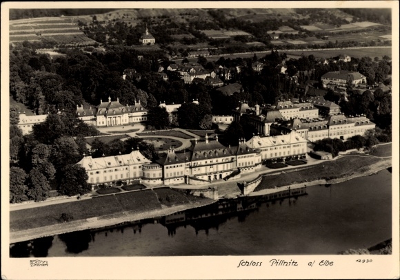 PC Dresden Pillnitz, Pillnitz Castle on the Elbe, aerial photo