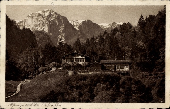 Postcard Bayerisch Gmain Upper Bavaria, Alpine Restaurant Schroffen
