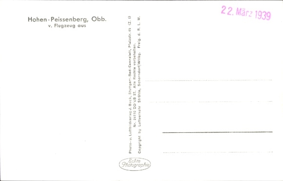 Postcard Peissenberg Peißenberg in Upper Bavaria, aerial photograph