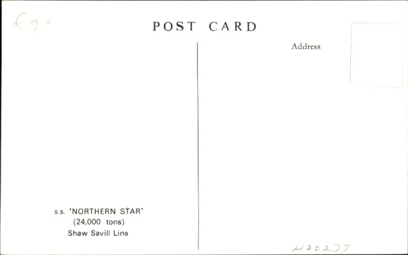 Ak passagiersschip, Northern Star, Shaw Savill Line