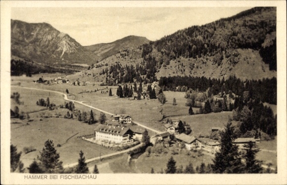 Postcard Hammer Fischbachau in Upper Bavaria, panorama, mountains