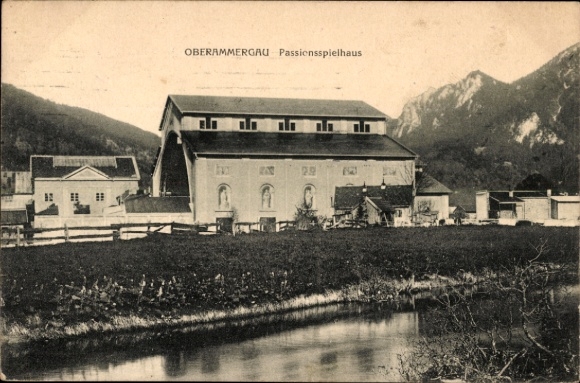 Ak Oberammergau, Passiespelhuis
