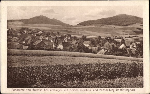 Dzielnica KP Bremke Gleichen w Getyndze, panorama, w tle Eschenberg