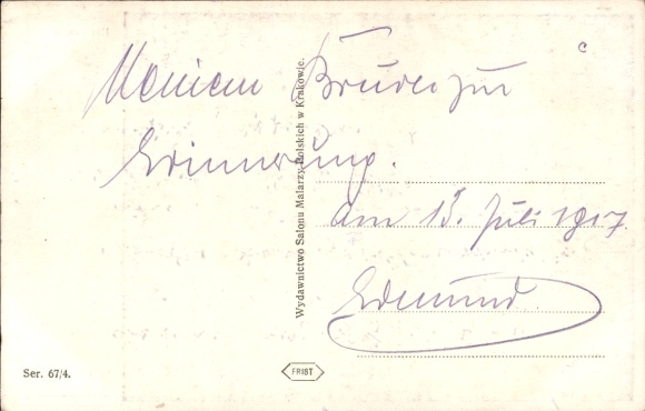Artist Postcard Kossak, W., Polish rider with sword