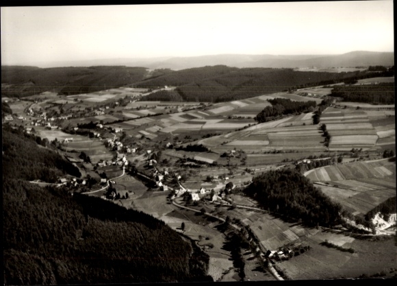 Postcard Winkel Lindenfels Odenwald, landscape photograph, Odenwald, climatic health resort Falken-Gesäß, fields, Dö