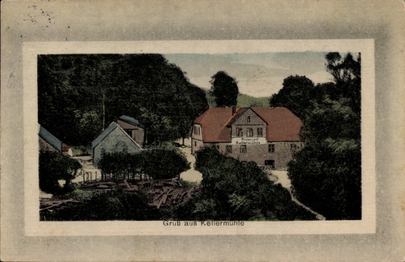 Postcard Pullenreuth in the Fichtelgebirge Upper Palatinate, Kellermühle