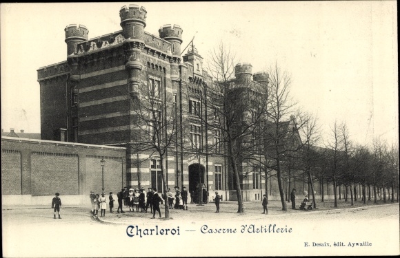 Postcard Charleroi Wallonia Hainaut, artillery barracks