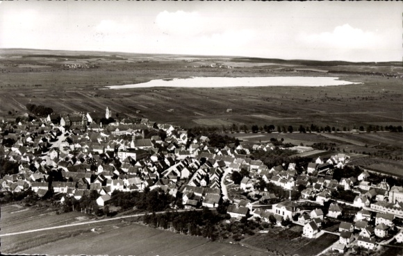 Ak Bad Buchau am Federsee Oberschwaben, Fliegeraufnahme