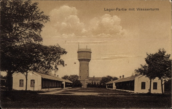 Postcard Lagerlechfeld Graben Swabia, military training area camp Lechfeld, water tower