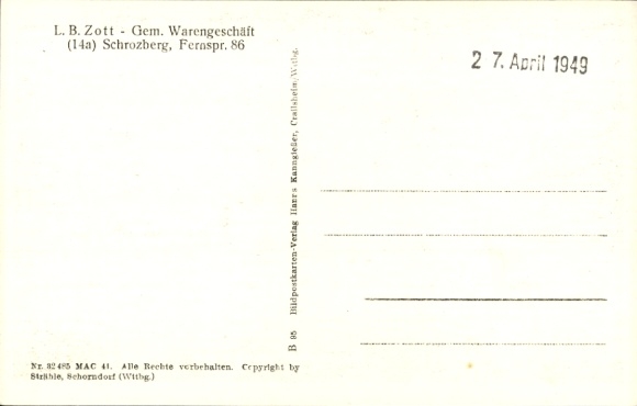 Postcard Schrozberg in Württemberg, aerial photograph