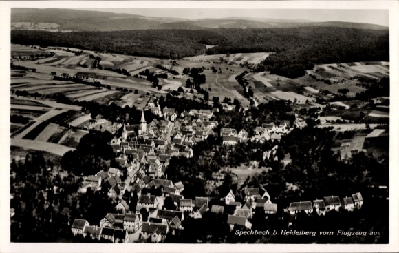 Postcard Spechbach in Württemberg, aerial photograph