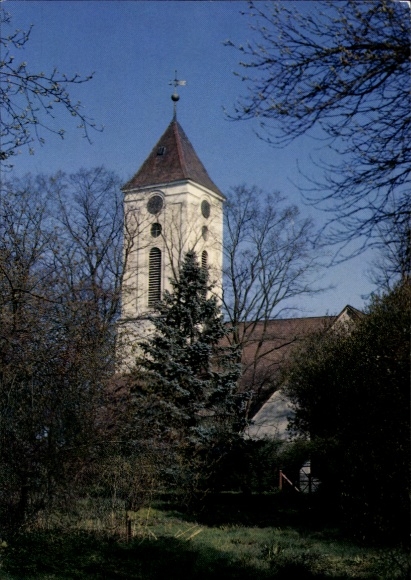 Postcard Berlin Neukölln Rudow, village church, former Cistercian church from the 13th century
