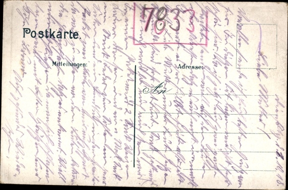 Kleeblatt Chromo-Litho Oberschaffhausen Bötzingen in the Black Forest, restoration, train station, school building