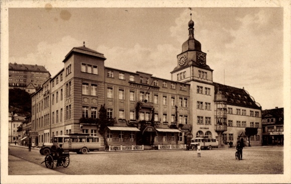 Ak Rudolstadt in Thüringen, Hotel zum Löwen,  Rathaus