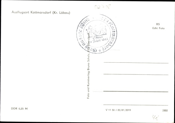 Postcard Kottmarsdorf Löbau Sachsen, windmill, poem