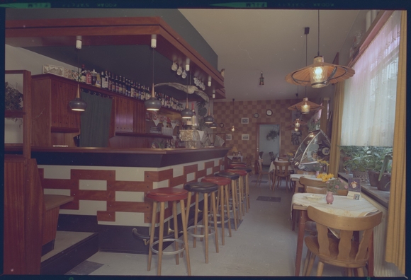 6 celluloid negatives Bassum in Lower Saxony, inn, bowling alley, garden