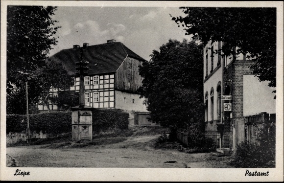 Postcard Liepe an der Oder district of Barnim, post office