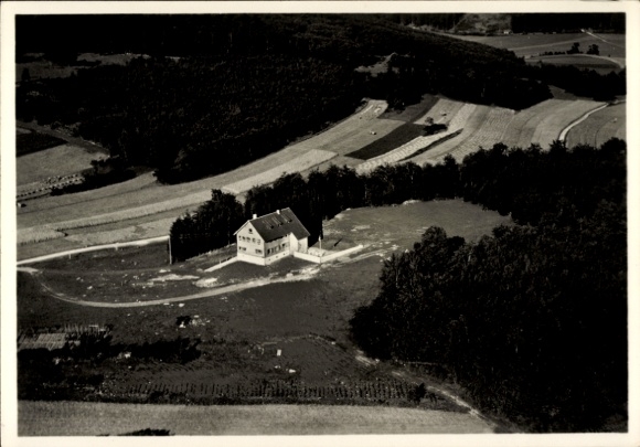 Postcard Schopfloch Lenningen Swabian Alb Württemberg, Harpprechthaus, aerial photograph