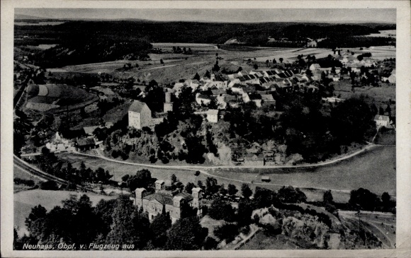 Ak Neuhaus Windischeschenbach in der Oberpfalz, Fliegeraufnahme