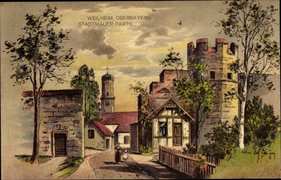 Artist PC Weilheim Upper Bavaria, city wall lot