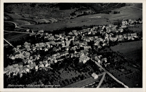 Postcard Mehrstetten Swabian Alb Württemberg, aerial photograph